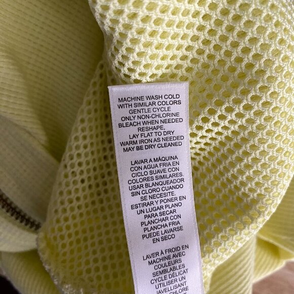 Zenergy By Chico's Sweater Jacket Size 2 Yellow Zip Cotton Blend Mesh CJ-1758 - Picture 10 of 10